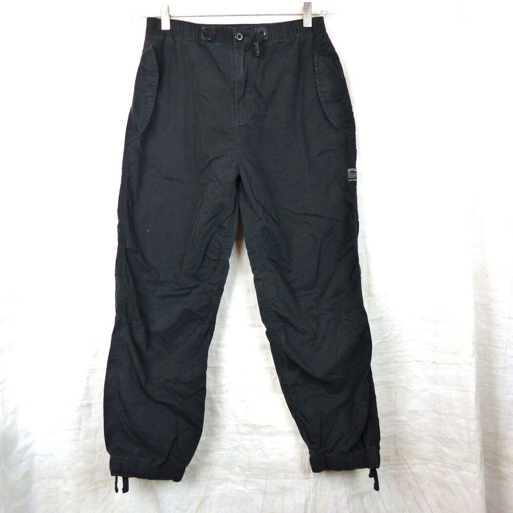 Superdry Parachute Grip Pants Mens 30x32 (26x25.5) Black Cotton Cargo Jogger